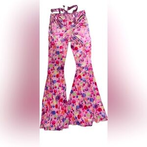 Dolls kill velvet Lillie pop candy land collaboration Bell bottom Flare Pants